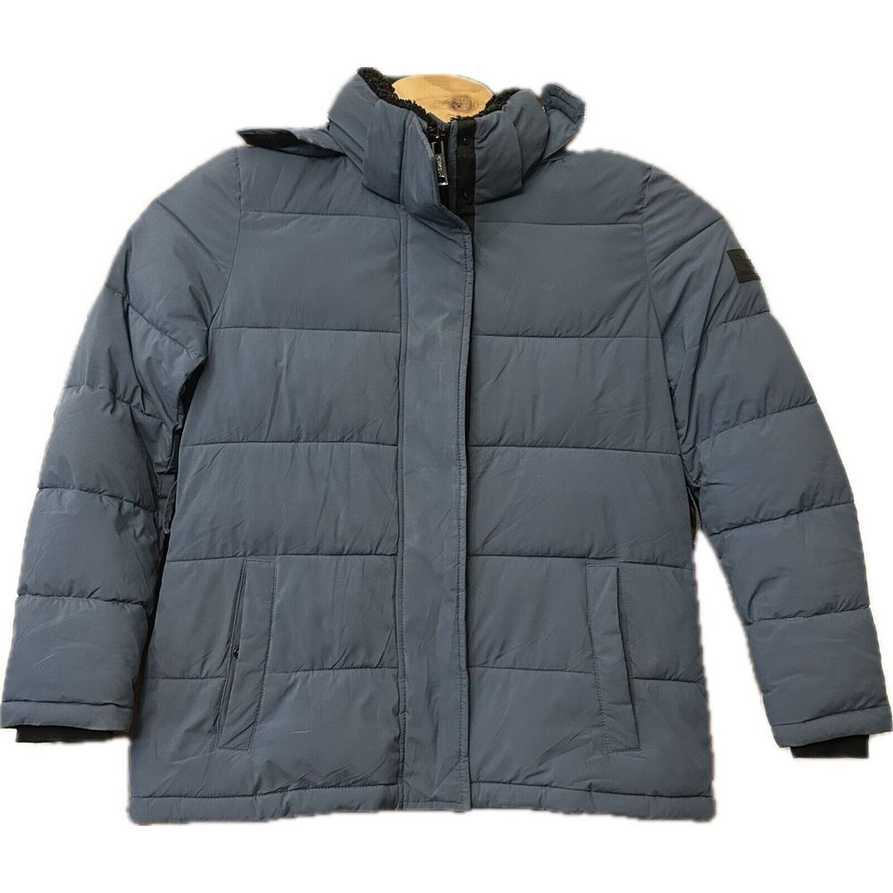 Calvin Klein Blue Infinite Stretch Full Zip Sorona Aura Puffer Jacket M‎ NO BELT